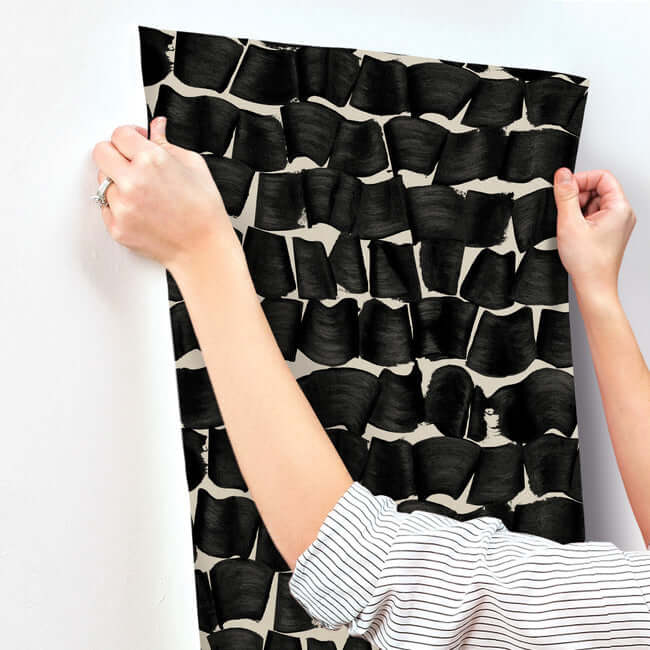 brushed-ink-wallpaper-black-york-wallcoverings-oi0651 - York Wallcoverings Wallpaper