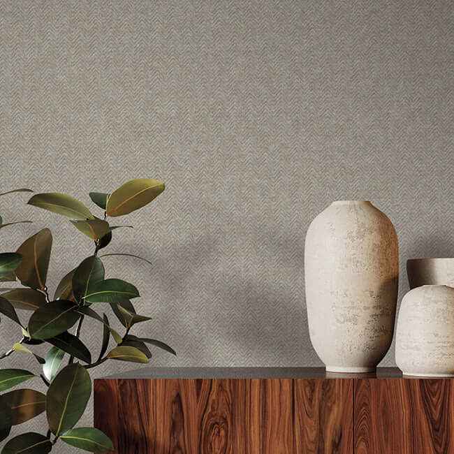 Savile Taupe Wallpaper - York Wallcoverings - HA3657R - York Wallcoverings Wallpaper