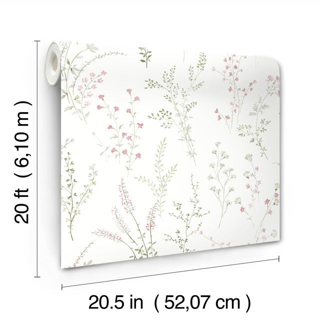 wildflower-sprigs-peel-and-stick-wallpaper-pink-green-grey-york-wallcoverings-psw1524rl
