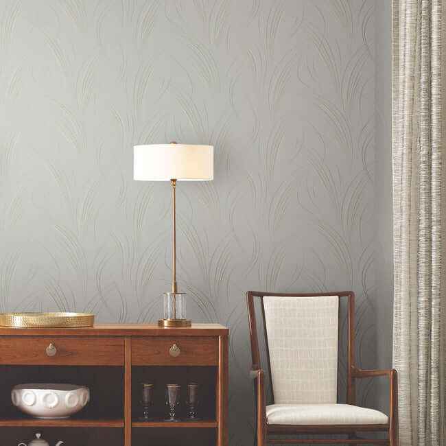 Graceful Wisp Blonde Wallpaper - York Wallcoverings - EV3937 - York Wallcoverings Wallpaper