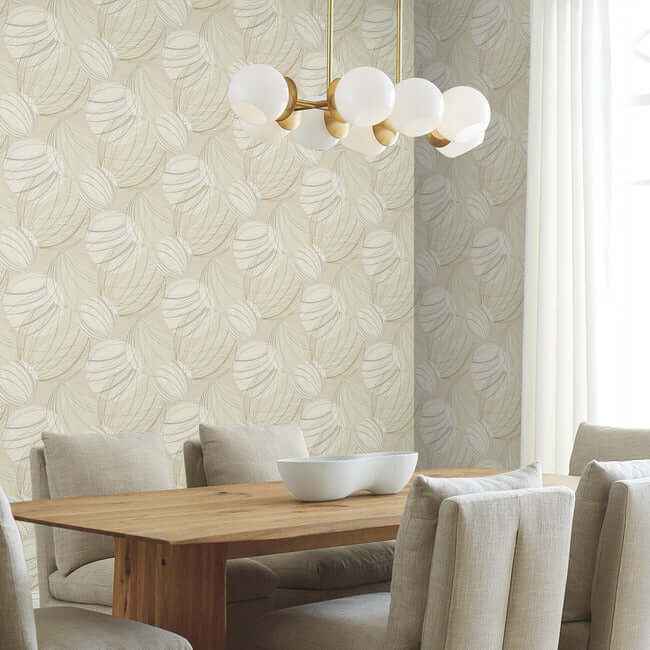 Floating Lanterns Taupe Wallpaper - York Wallcoverings - EV3908 - York Wallcoverings Wallpaper