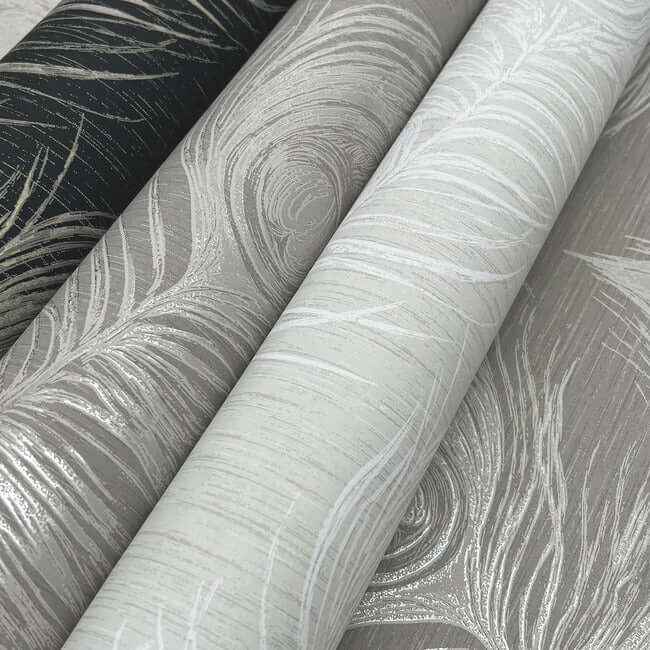 Regal Peacock Black Wallpaper - York Wallcoverings - EV3942 - York Wallcoverings Wallpaper