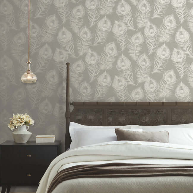 regal-peacock-mink-wallpaper-york-wallcoverings-ev3941 - York Wallcoverings Wallpaper