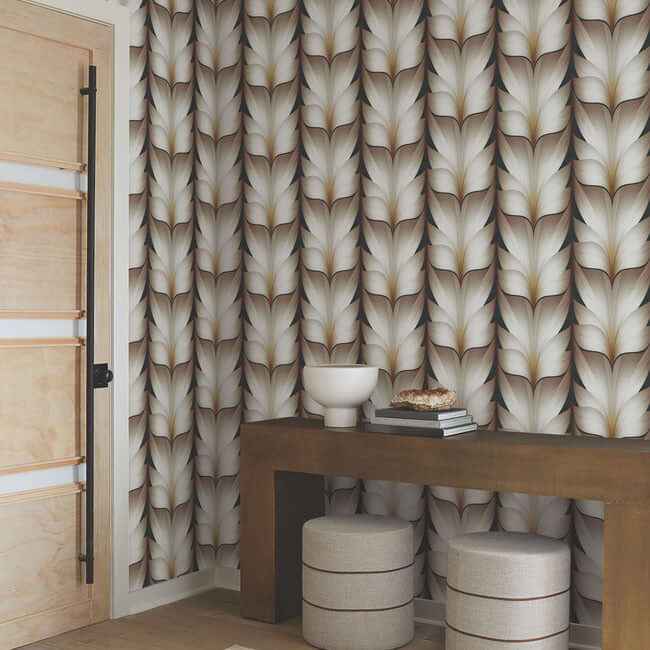 Lotus Light Stripe Black Wallpaper - York Wallcoverings - EV3954 - York Wallcoverings Wallpaper