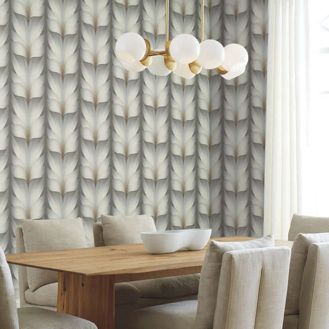 lotus-light-stripe-charcoal-wallpaper-york-wallcoverings-ev3953 - York Wallcoverings Wallpaper