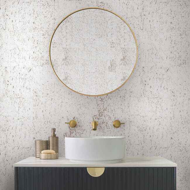 Cork Bright White & Gold Wallpaper - York Wallcoverings - EV3902 - York Wallcoverings Wallpaper
