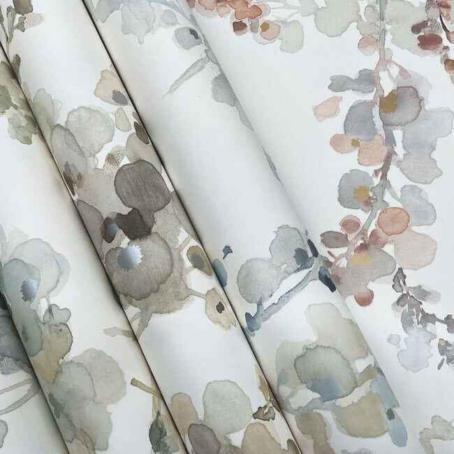 Blossom Fling Blue Wallpaper - York Wallcoverings - EV3974