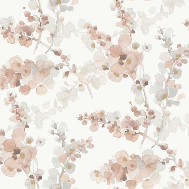 blossom-fling-clay-wallpaper-york-wallcoverings-ev3975 - York Wallcoverings Wallpaper
