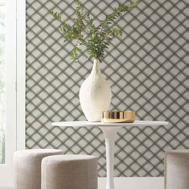 Bayside Basket Weave Mocha Wallpaper - York Wallcoverings - EV3966 - York Wallcoverings Wallpaper