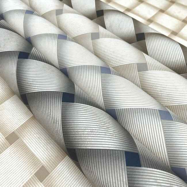 Bayside Basket Weave Smokey Blue Wallpaper - York Wallcoverings - EV3968 - York Wallcoverings Wallpaper