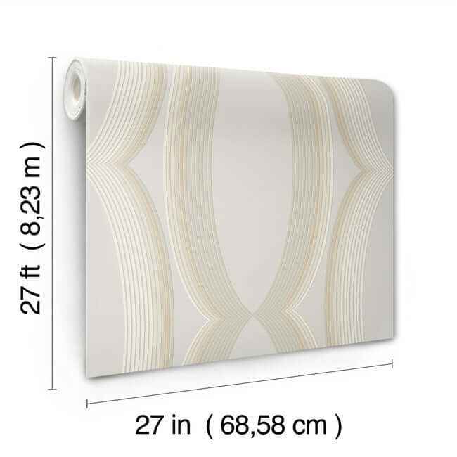 Progression Ogee Blonde Wallpaper - York Wallcoverings - EV3984 - York Wallcoverings Wallpaper