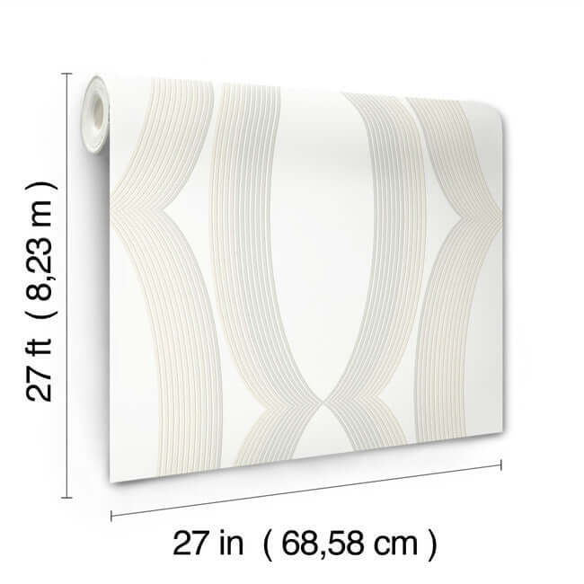 progression-ogee-white-wallpaper-york-wallcoverings-ev3981 - York Wallcoverings Wallpaper