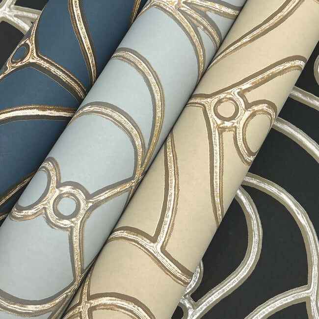 Divine Trellis Navy Wallpaper - York Wallcoverings - EV3946 - York Wallcoverings Wallpaper