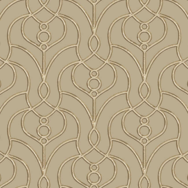 divine-trellis-taupe-wallpaper-york-wallcoverings-ev3947 - York Wallcoverings Wallpaper
