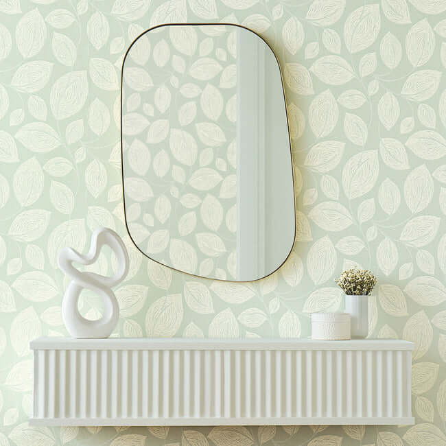 contoured-leaves-green-wallpaper-york-wallcoverings-ev3921 - York Wallcoverings Wallpaper
