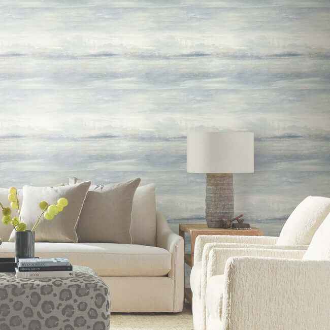 Soothing Mists Scenic Blue Oasis Wallpaper - York Wallcoverings - EV3988 - York Wallcoverings Wallpaper