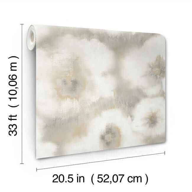 Blended Floral Neutral Wallpaper - York Wallcoverings - EV3962 - York Wallcoverings Wallpaper