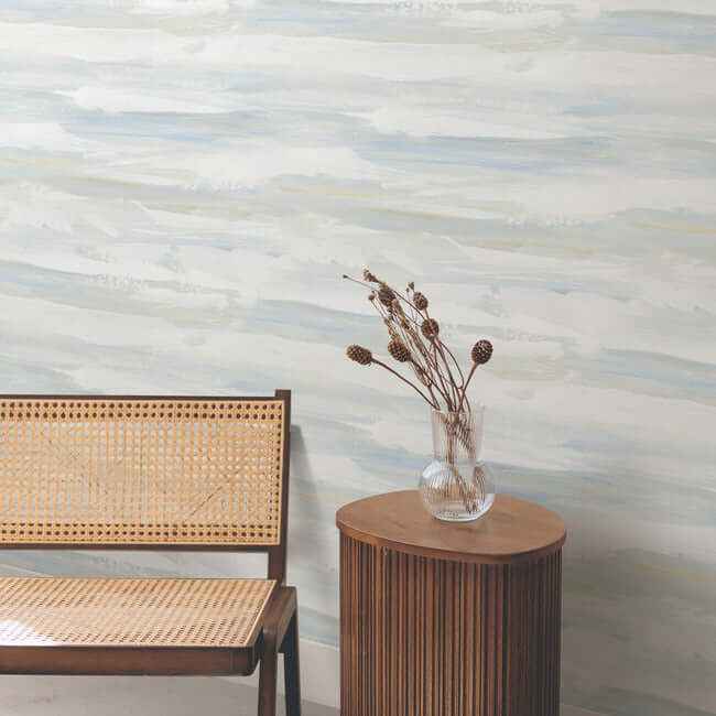 On The Horizon Blue & Yellow Wallpaper - York Wallcoverings - AG2010 - York Wallcoverings Wallpaper