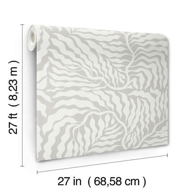 fern-fronds-grey-white-wallpaper-york-wallcoverings-ag2064 - York Wallcoverings Wallpaper