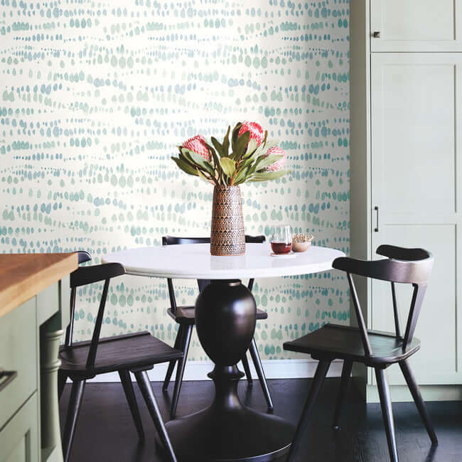 dewdrops-blue-wallpaper-york-wallcoverings-ag2045 - York Wallcoverings Wallpaper