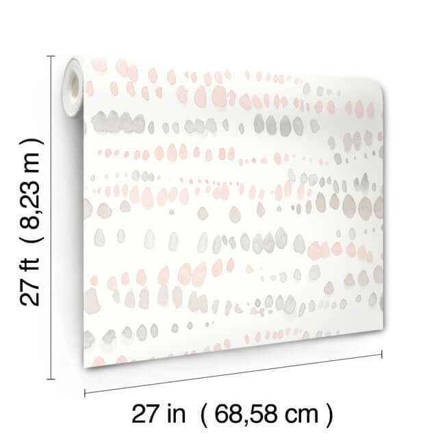 Dewdrops Pink & Grey Wallpaper - York Wallcoverings - AG2047 - York Wallcoverings Wallpaper