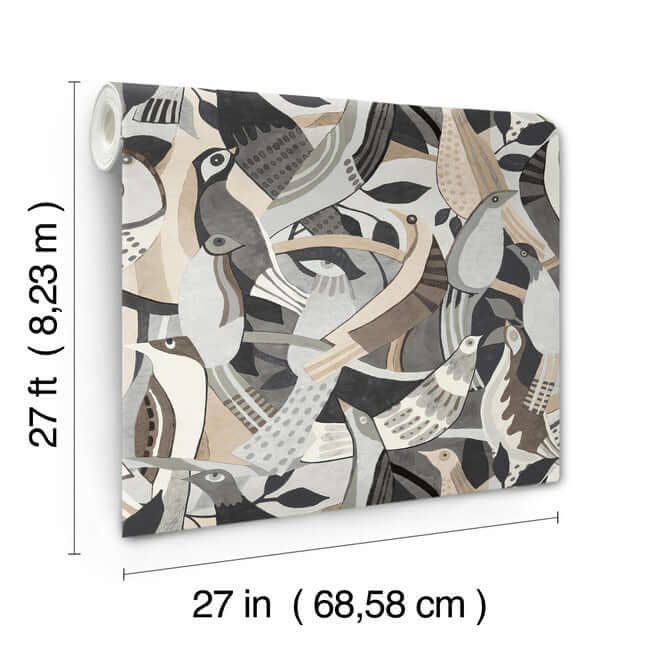 fauvist-flock-neutral-wallpaper-york-wallcoverings-ag2018 - York Wallcoverings Wallpaper
