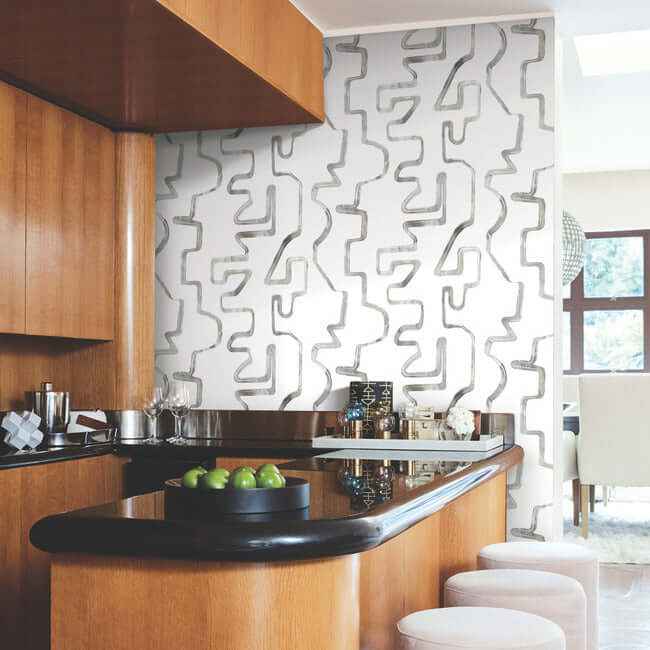 Abstract Aura Black Wallpaper - York Wallcoverings - AG2054 - York Wallcoverings Wallpaper