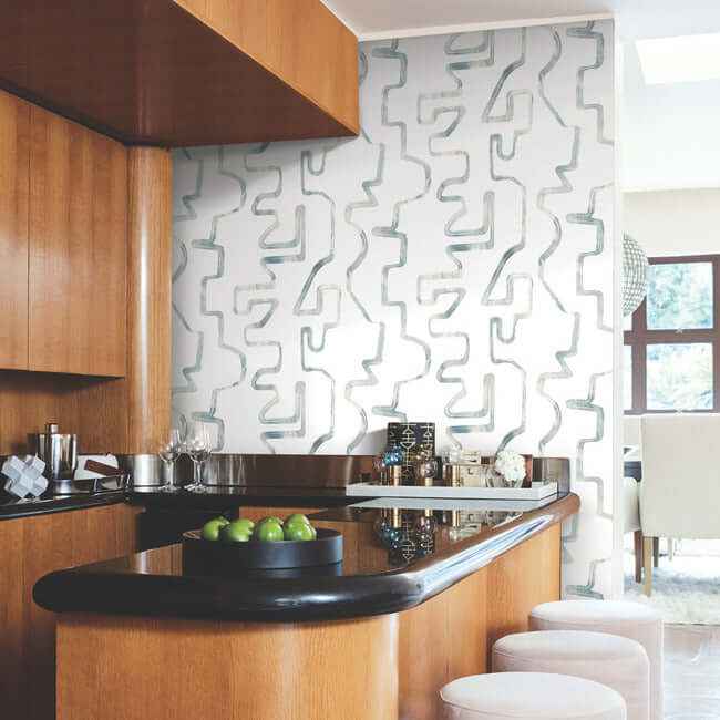 Abstract Aura Blue Smoke Wallpaper - York Wallcoverings - AG2055 - York Wallcoverings Wallpaper