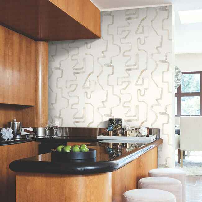Abstract Aura Caramel & Cream Wallpaper - York Wallcoverings - AG2052 - York Wallcoverings Wallpaper