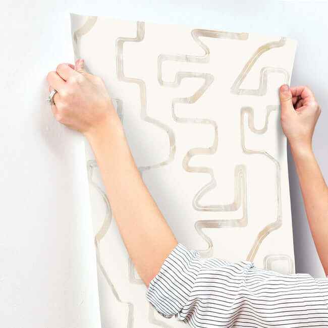 Abstract Aura Caramel & Cream Wallpaper - York Wallcoverings - AG2052 - York Wallcoverings Wallpaper