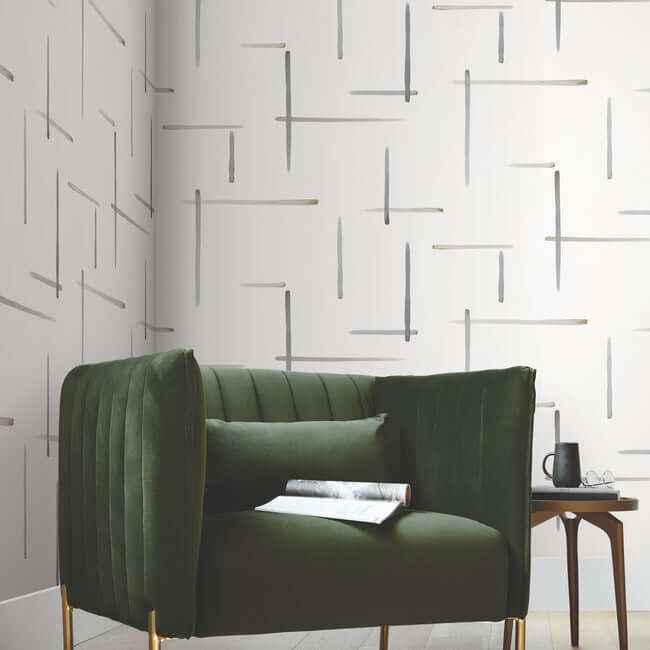 Gilded Sumi-E Black & Gold Wallpaper - York Wallcoverings - AG2041