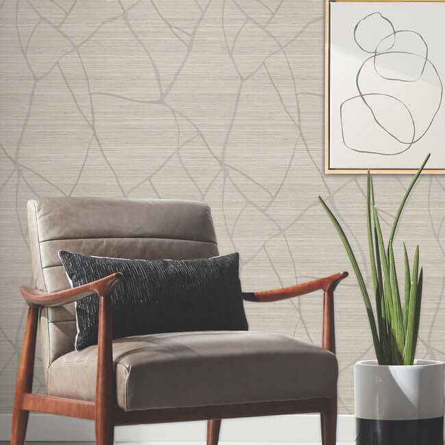 Raska Taupe Wallpaper - York Wallcoverings - AG2082 - York Wallcoverings Wallpaper