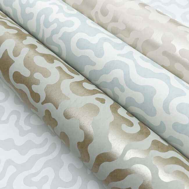 Nebulous Cloud Almond & Metallic Wallpaper - York Wallcoverings - AG2021 - York Wallcoverings Wallpaper