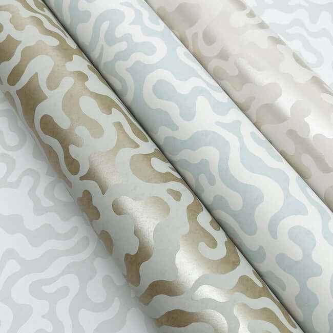 Nebulous Cloud Grey & Gold Wallpaper - York Wallcoverings - AG2023 - York Wallcoverings Wallpaper