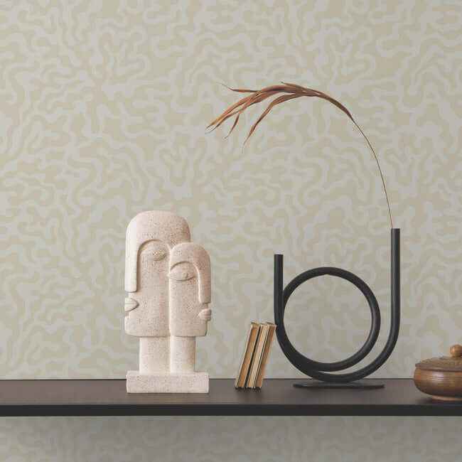 Nebulous Cloud Grey & Gold Wallpaper - York Wallcoverings - AG2023 - York Wallcoverings Wallpaper