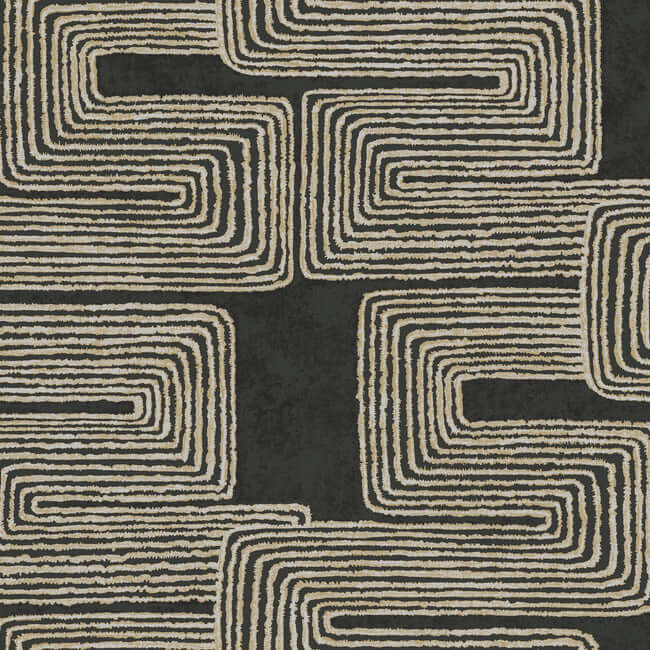 zulu-thread-black-gold-wallpaper-york-wallcoverings-ag2032 - York Wallcoverings Wallpaper