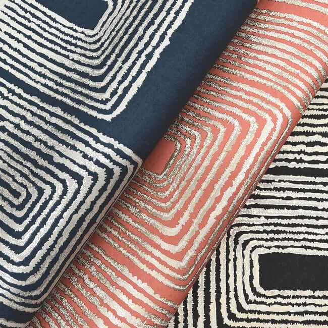 Zulu Thread Coral & Glint Wallpaper - York Wallcoverings - AG2031 - York Wallcoverings Wallpaper