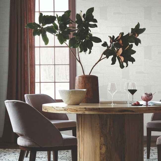 Zulu Thread Dove & Pearl Wallpaper - York Wallcoverings - AG2035