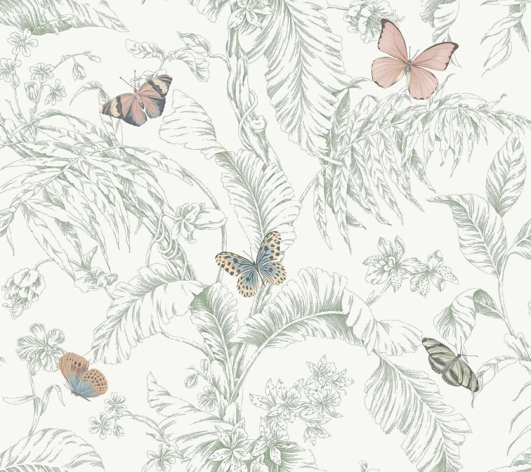 Papillon Blush Wallpaper - York Wallcoverings - RT7930