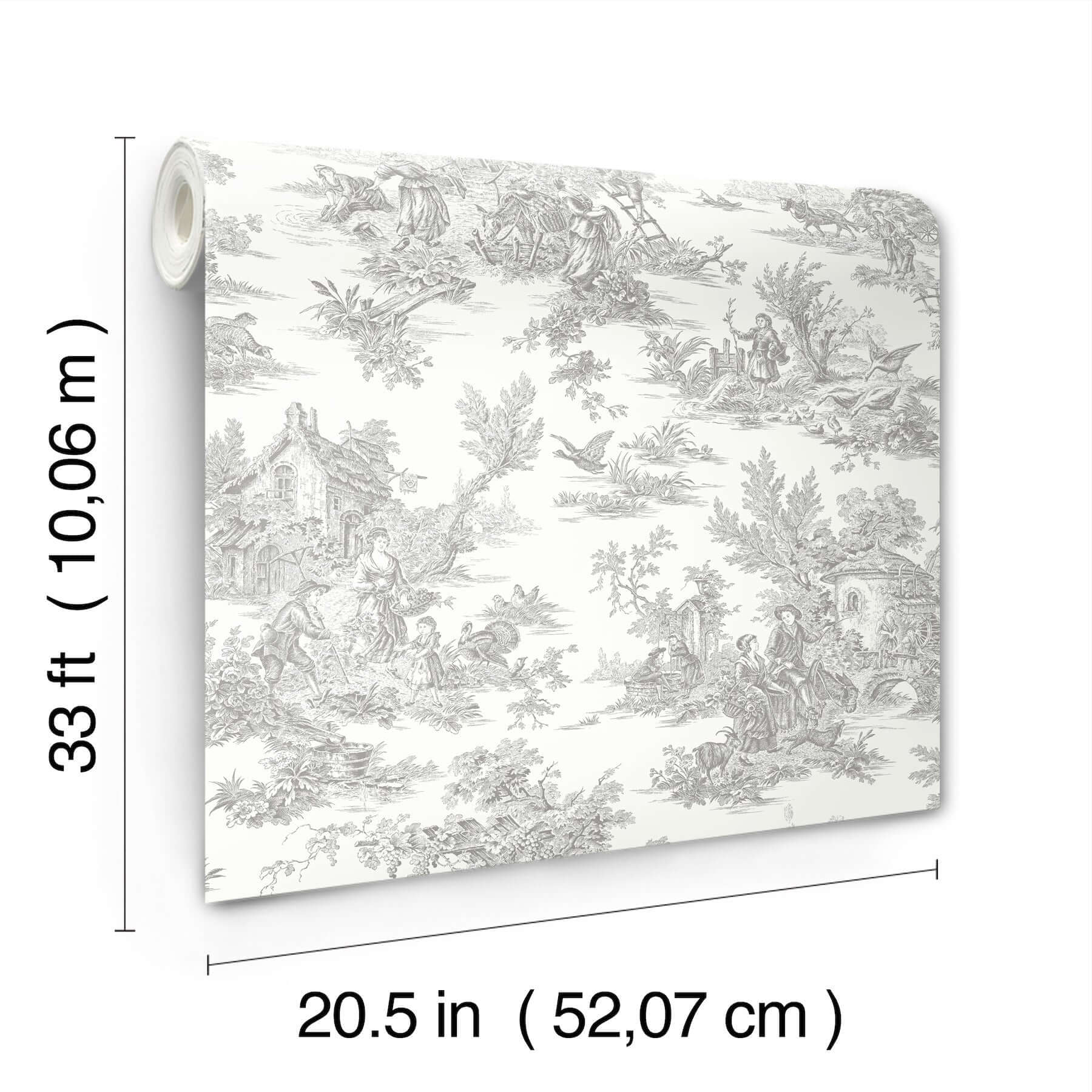 campagne-toile-wallpaper-grey-york-wallcoverings-rt7940 - York Wallcoverings Wallpaper