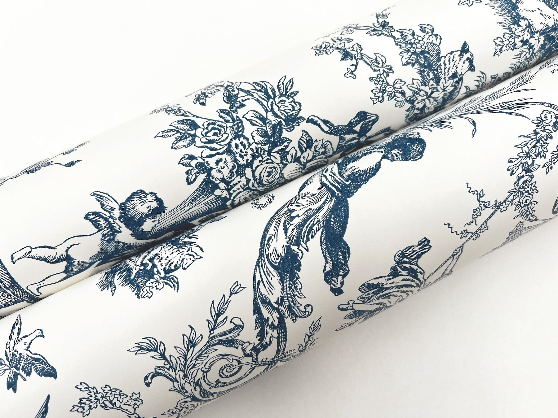 old-world-toile-blue-white-wallpaper-york-wallcoverings-at4241 - York Wallcoverings Wallpaper