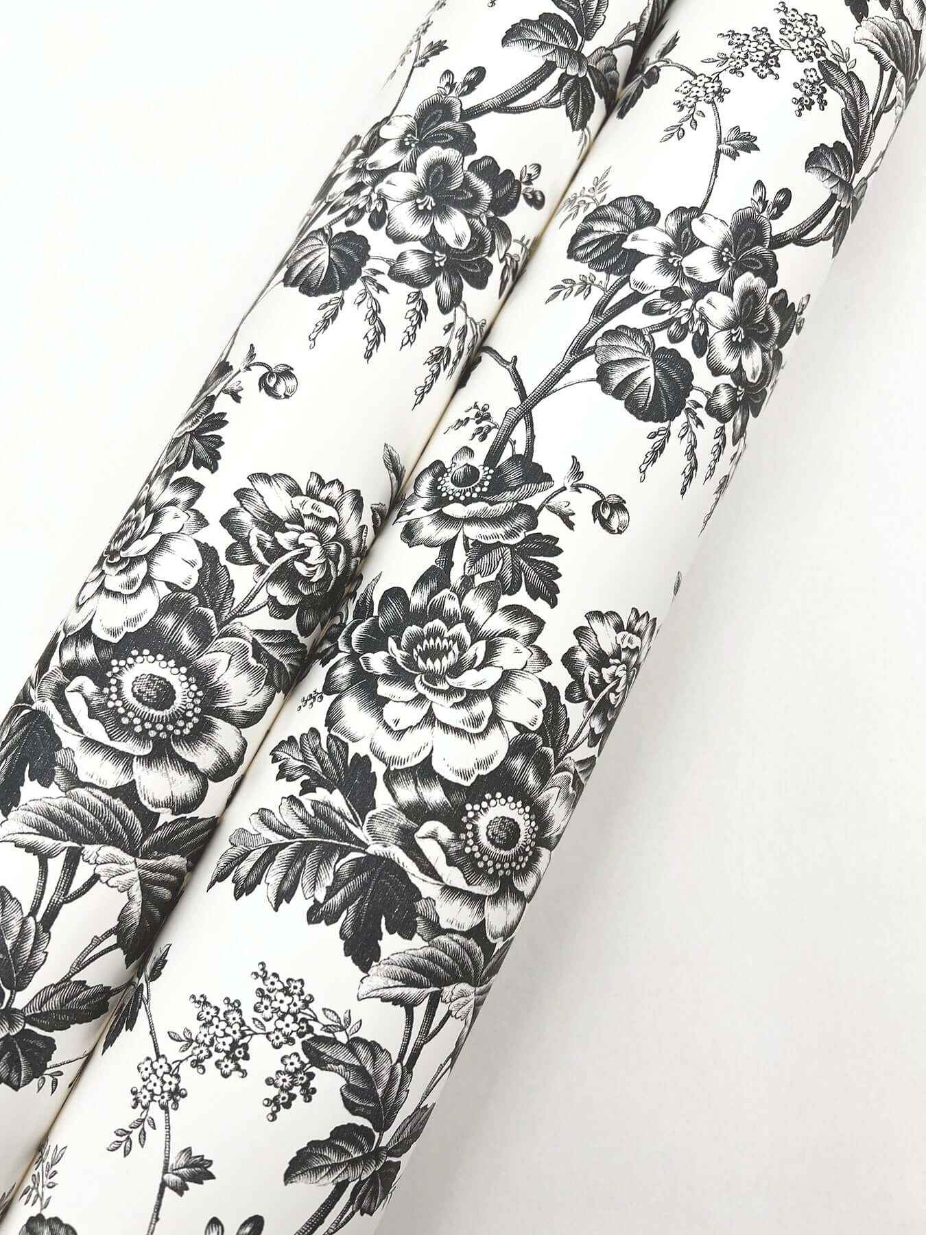 Anemone Toile Black Wallpaper - York Wallcoverings - RT7875 - York Wallcoverings Wallpaper