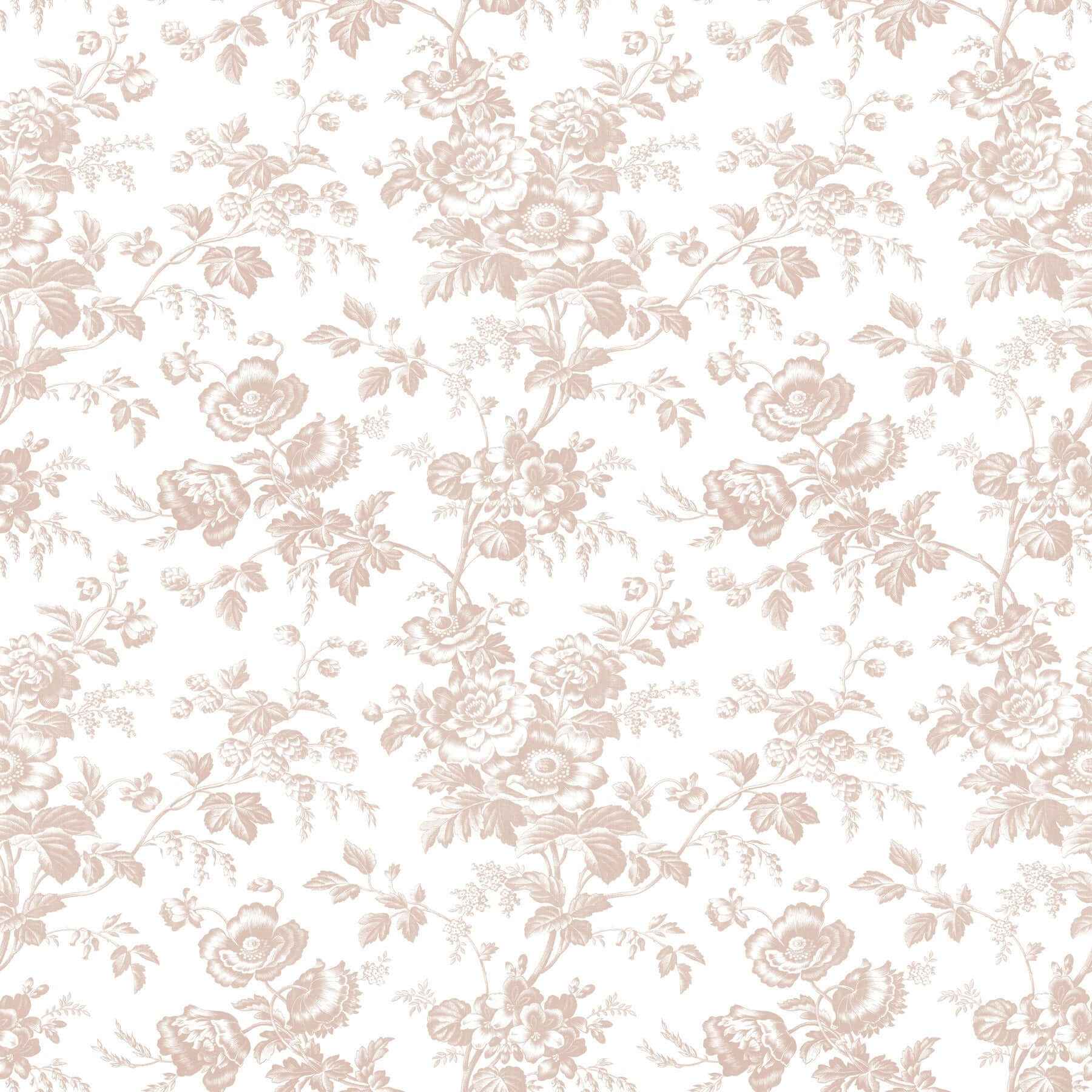 Anemone Toile Blush Wallpaper - York Wallcoverings - RT7874 - York Wallcoverings Wallpaper