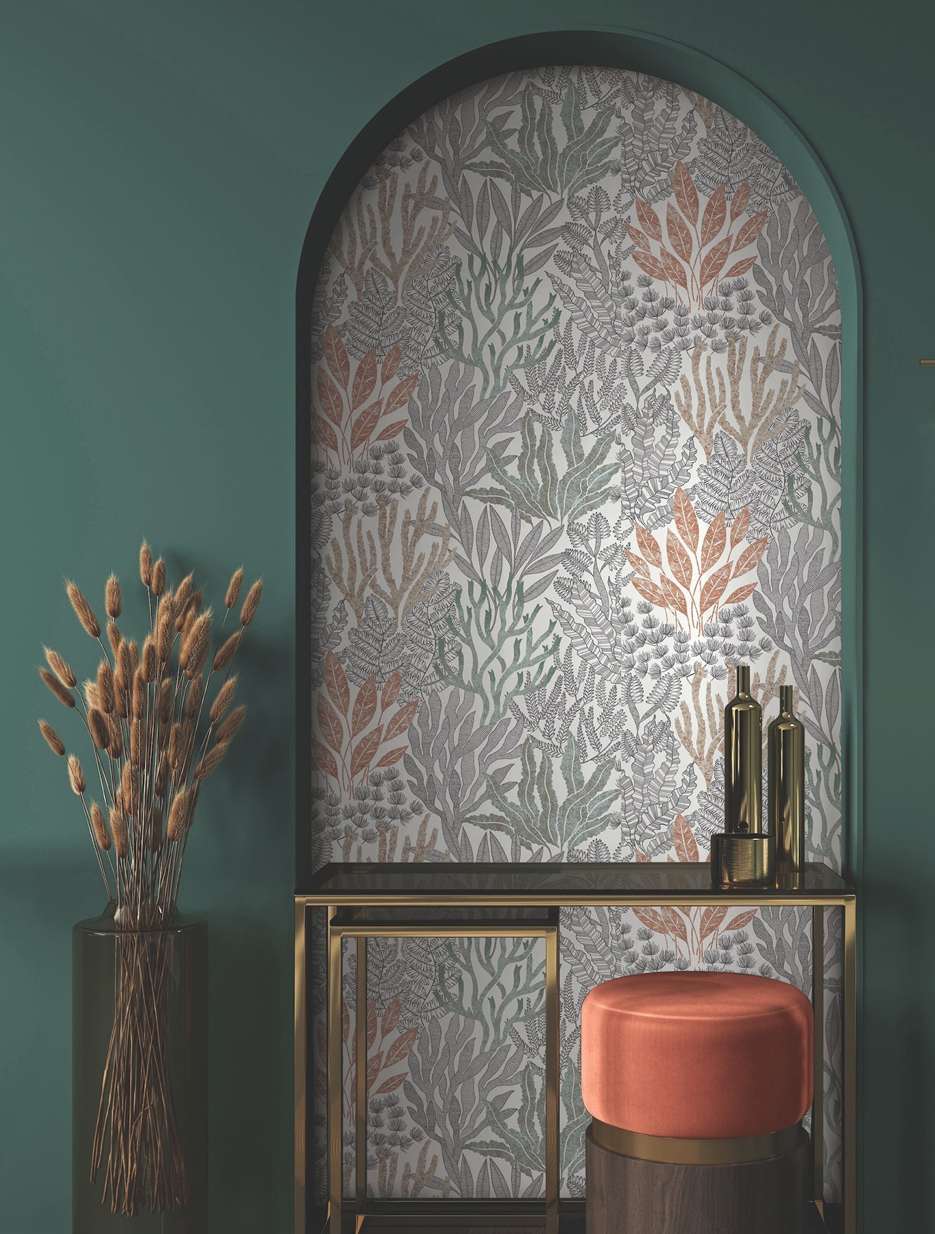 coral-leaves-wallpaper-coral-black-york-wallcoverings-rt7801
