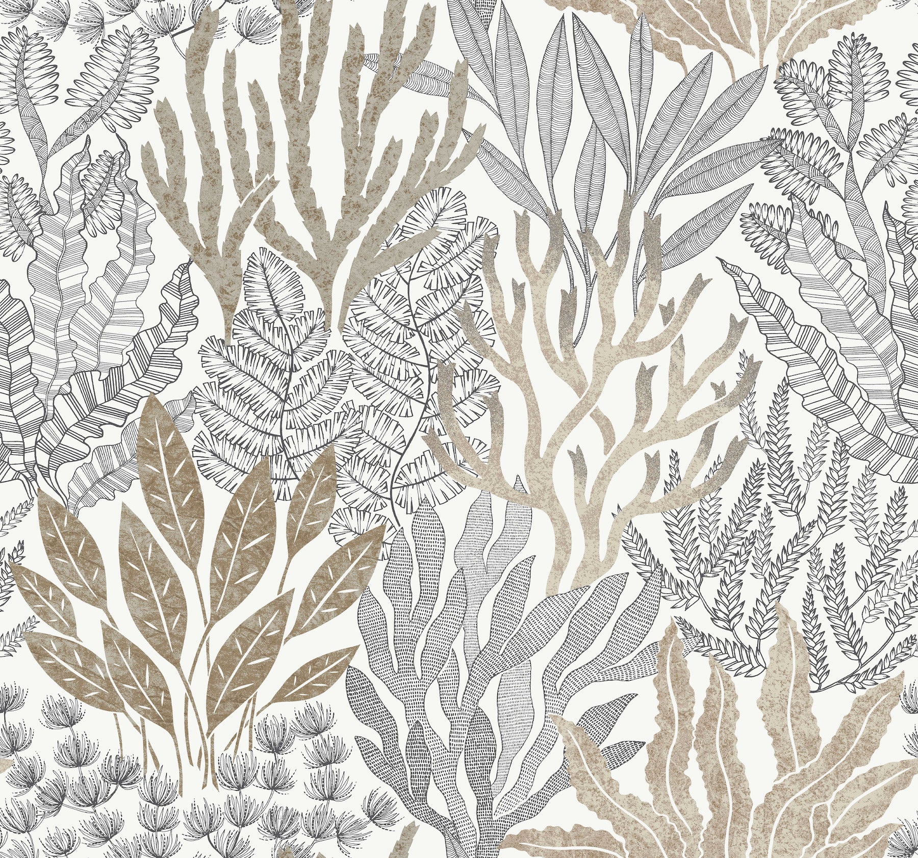 coral-leaves-wallpaper-taupe-black-york-wallcoverings-rt7802