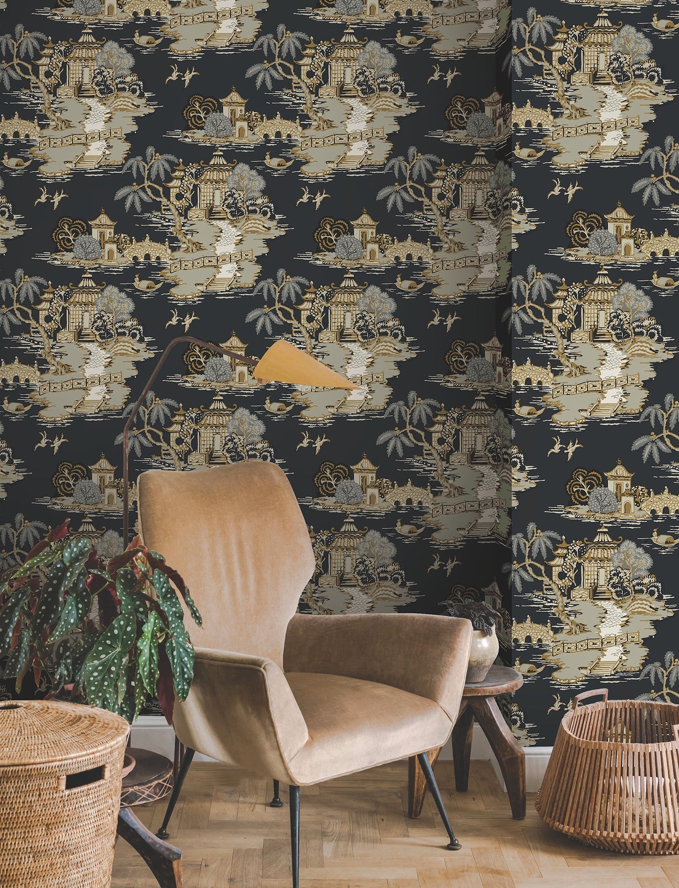 pagoda-and-sampan-scenic-wallpaper-black-york-wallcoverings-rt7902
