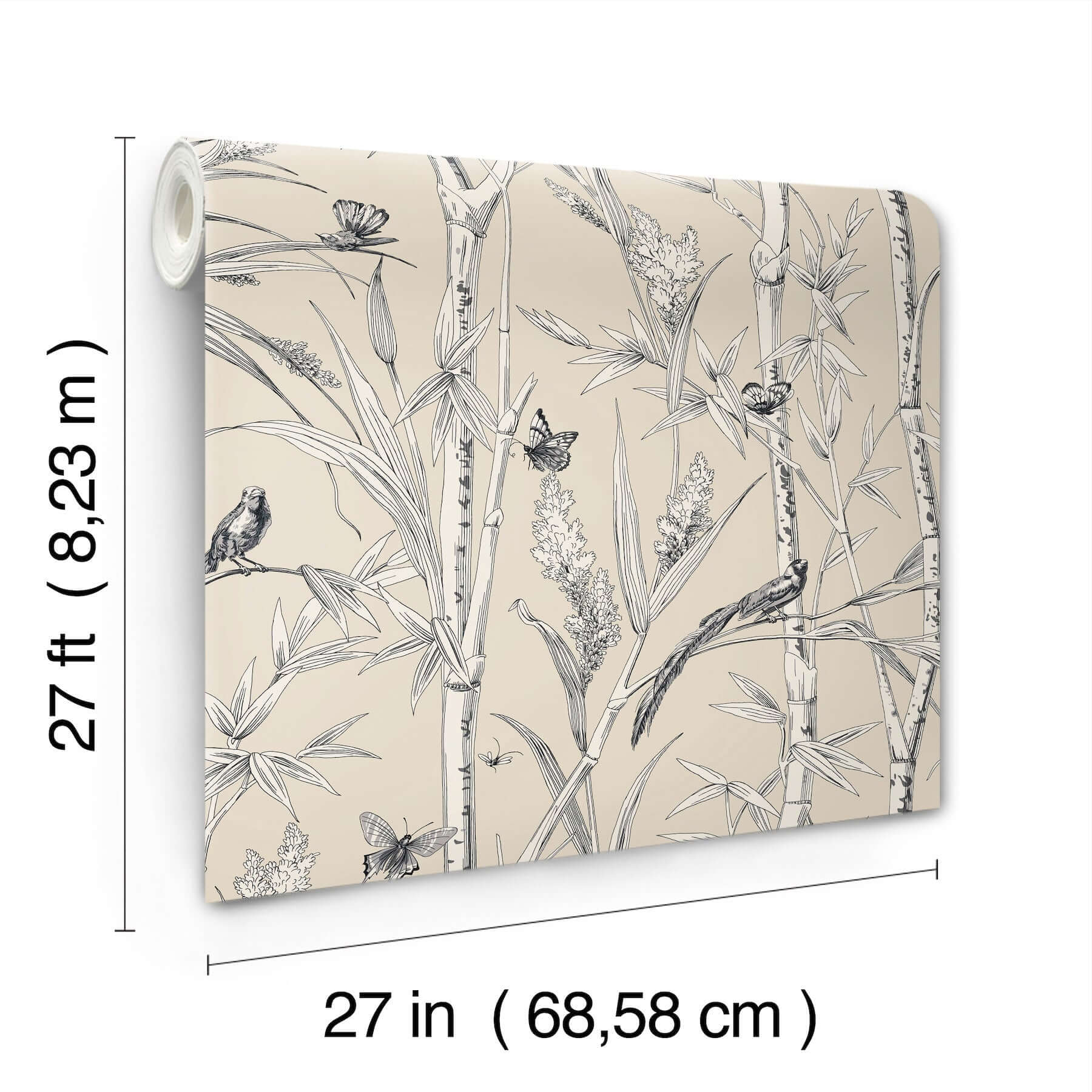 bambou-toile-wallpaper-beige-york-wallcoverings-rt7832 - York Wallcoverings Wallpaper