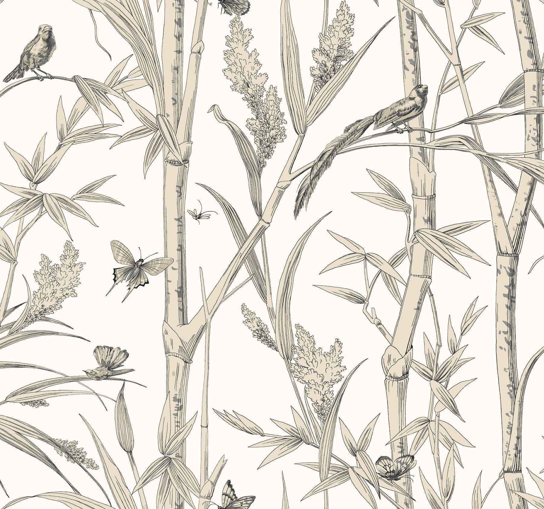 Bambou Toile White Wallpaper - York Wallcoverings - RT7836 - York Wallcoverings Wallpaper