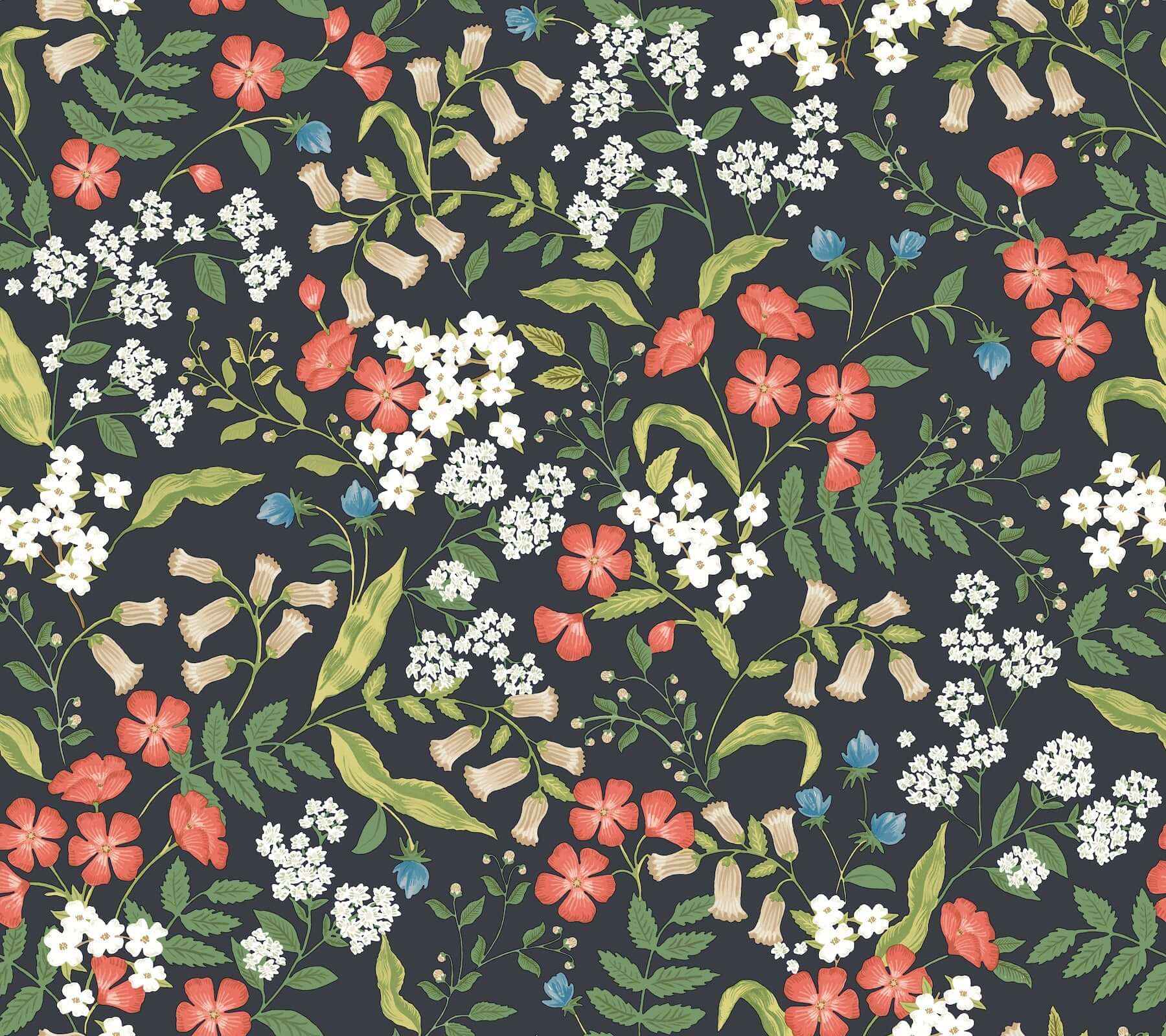 Sweetbrier Black Peel & Stick Wallpaper - York Wallcoverings - PSW1549RL