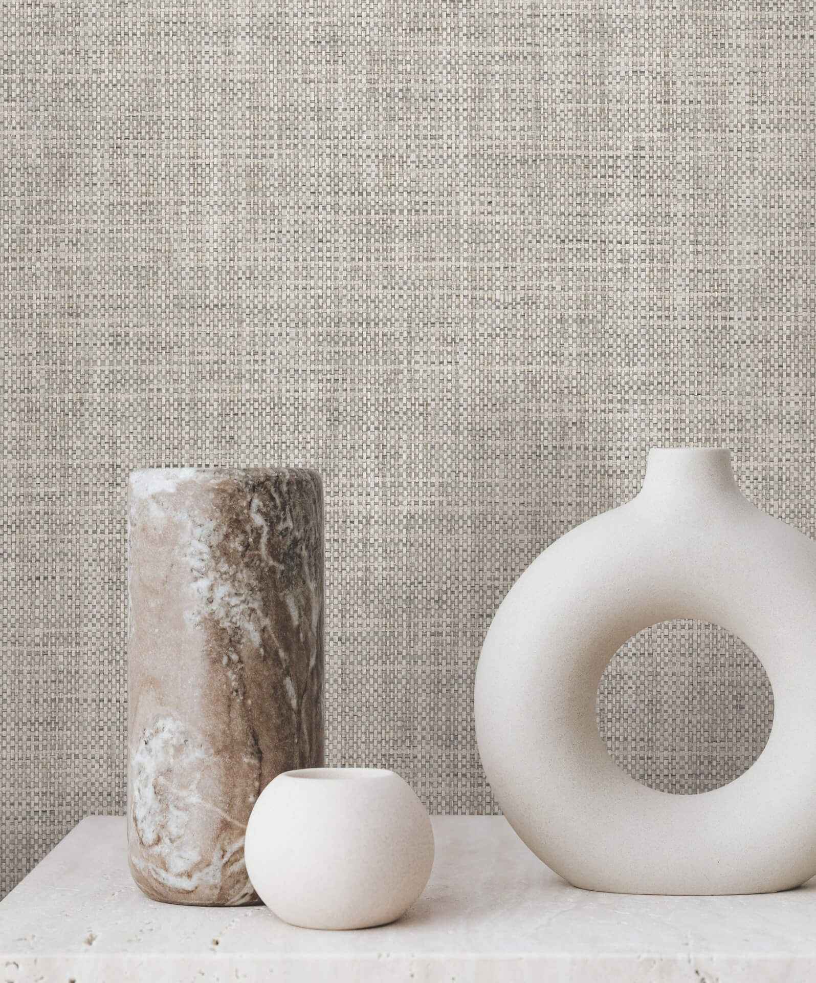 Kami Paperweave Charcoal Wallpaper - York Wallcoverings - GV0183LM - York Wallcoverings Wallpaper